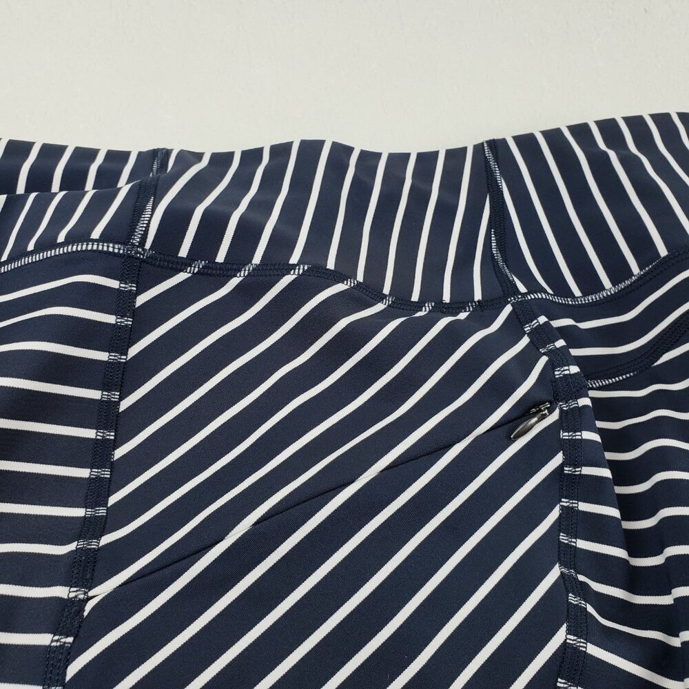 Athleta Contender 7/8 High Rise Legging Womens XL Blue Stripe 25" Stretch Tight - Picture 6 of 14